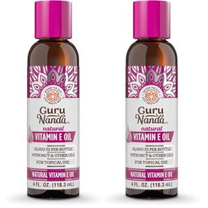 image:imageGuruNanda Vitamin E Oil 4 Fl Oz  15000 IU HexaneFree amp Pure Vitamin E Oil for Skin Nails Hair amp Face With MCT amp Lemon Oil to Help Nourish amp Moisturize NonGMO Vegan amp NoSoybean4 Fl Oz Pack of 2