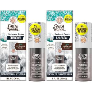 image:imageGuruNanda Charcoal Toothpaste Booster with 5 Charcoal Powder  Add to Toothpaste for Whitening FluorideFree PeroxideFree Formula Up to 60 Uses1 Fl Oz Pack of 2