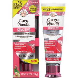 image:imageGuruNanda Sensitive Toothpaste  5 Potassium Nitrate for Tooth Sensitivity Relief Nano Hydroxyapatite amp White Turmeric for Happy Gums FluorideFree Natural Clove Mint 42 oz