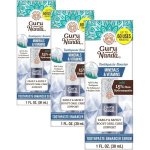 image:imageGuruNanda Toothpaste Booster with 15 Nano Hydroxyapatite  Add to Toothpaste for Whitening amp Fresh Breath FluorideFree Formula with Vitamins amp Minerals Up to 60 Uses1 Fl Oz Pack of 3