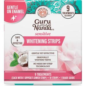 image:imageGuruNanda Sensitive Teeth Whitening Strips9Day Treatment Gentle on Teeth Formula NonSlip Dry Strip Technology Whitening Designed with Care for a Brighter Smile18 Count Pack of 1