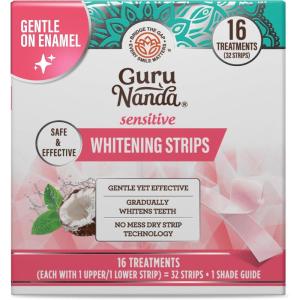 image:imageGuruNanda Sensitive Teeth Whitening Strips9Day Treatment Gentle on Teeth Formula NonSlip Dry Strip Technology Whitening Designed with Care for a Brighter Smile32 Count Pack of 1