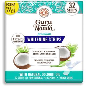 image:imageGuruNanda Teeth Whitening Strips  30Day Treatment with NonSlip Dry Strip Technology  Whitening Designed with Care for a Brighter Smile32 Count Pack of 1