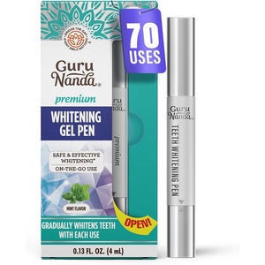 image:imageGuruNanda Teeth Whitening Pen  Helps Remove Surface Stains from Coffee Tea amp Wine Up to 70 Uses Precision Brush Applicator TravelFriendly Whitening Gel Pen Mint Flavor 4 mL